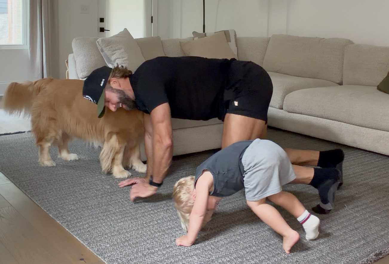 Toddler doing Bear Crawl activity